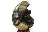 Septarian Dragon Egg Geode - Black Crystals #137947-2